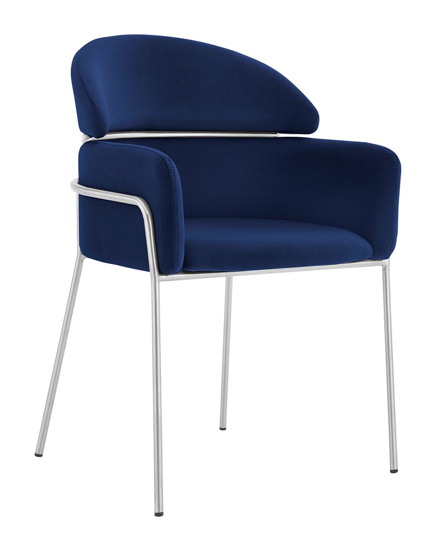 Armen Living Portia Velvet And Dining Room Chairs In Blue