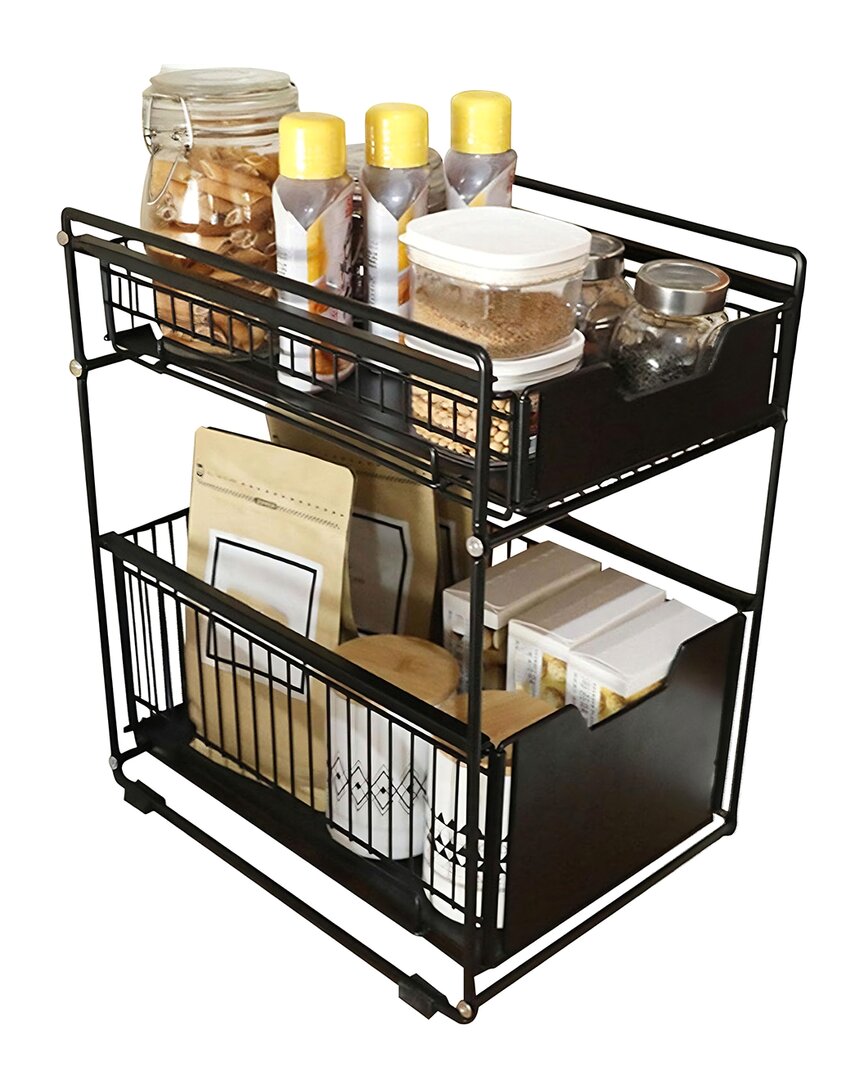 Allgoods 2 Tier Sliding Drawer In Black