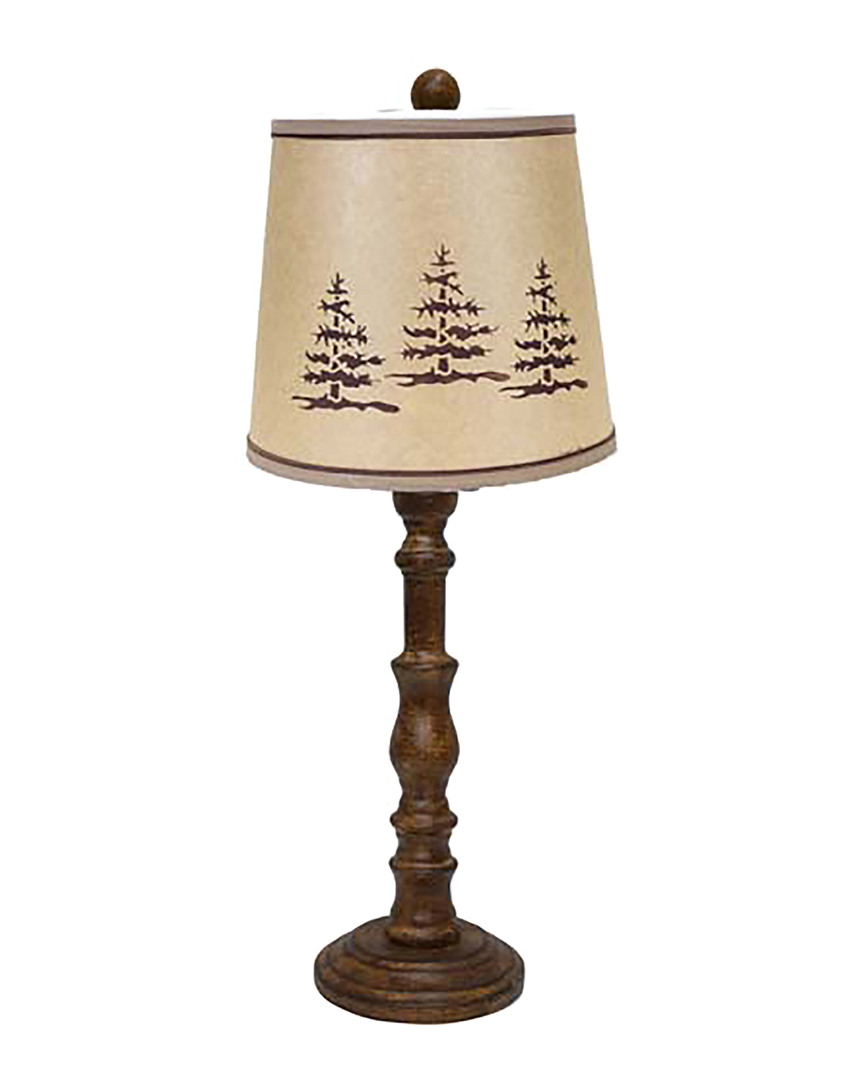 Ahs Lighting & Home Decor 21in Townsend Brown Pine Tree Stencil Table Lamp