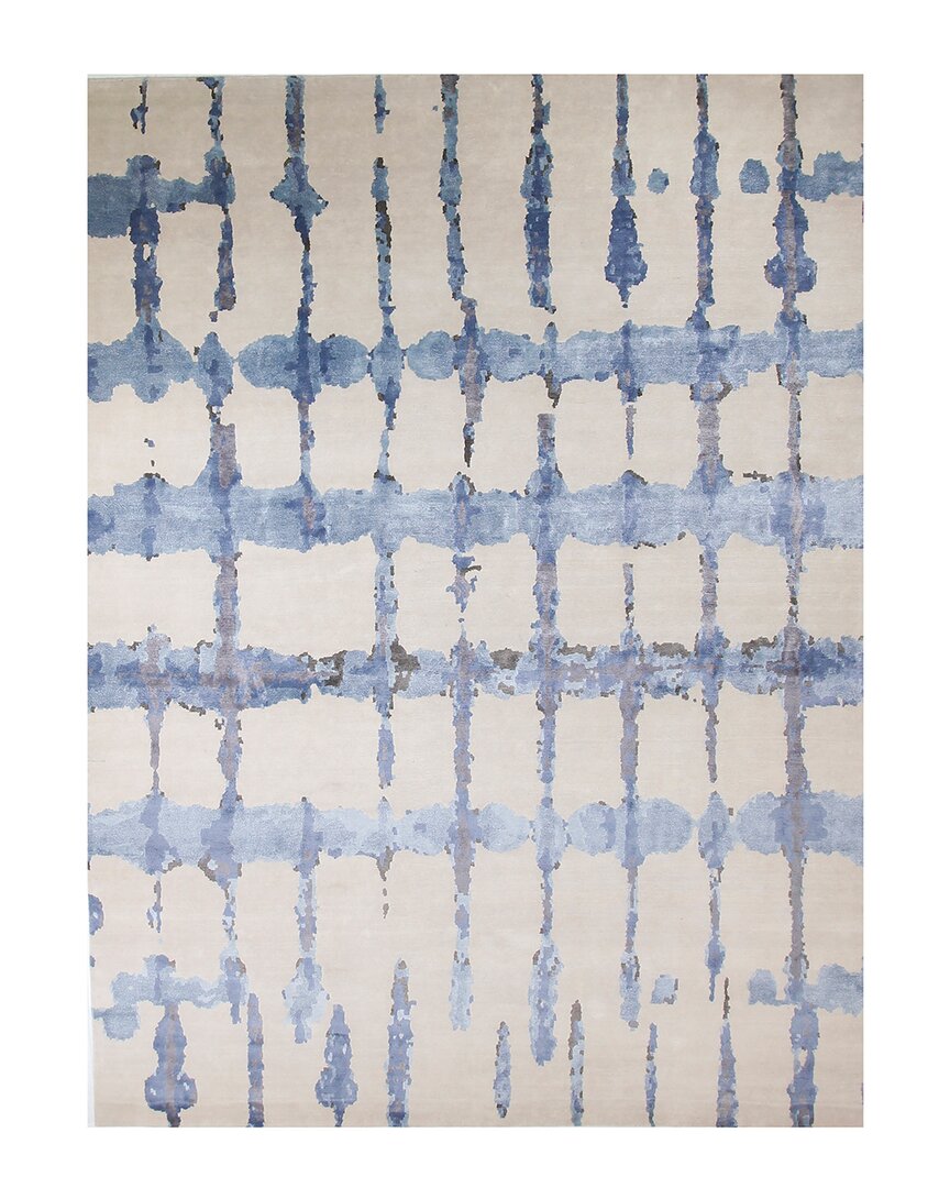 F.j. Kashanian Ocean Wool-blend Rug In Gray