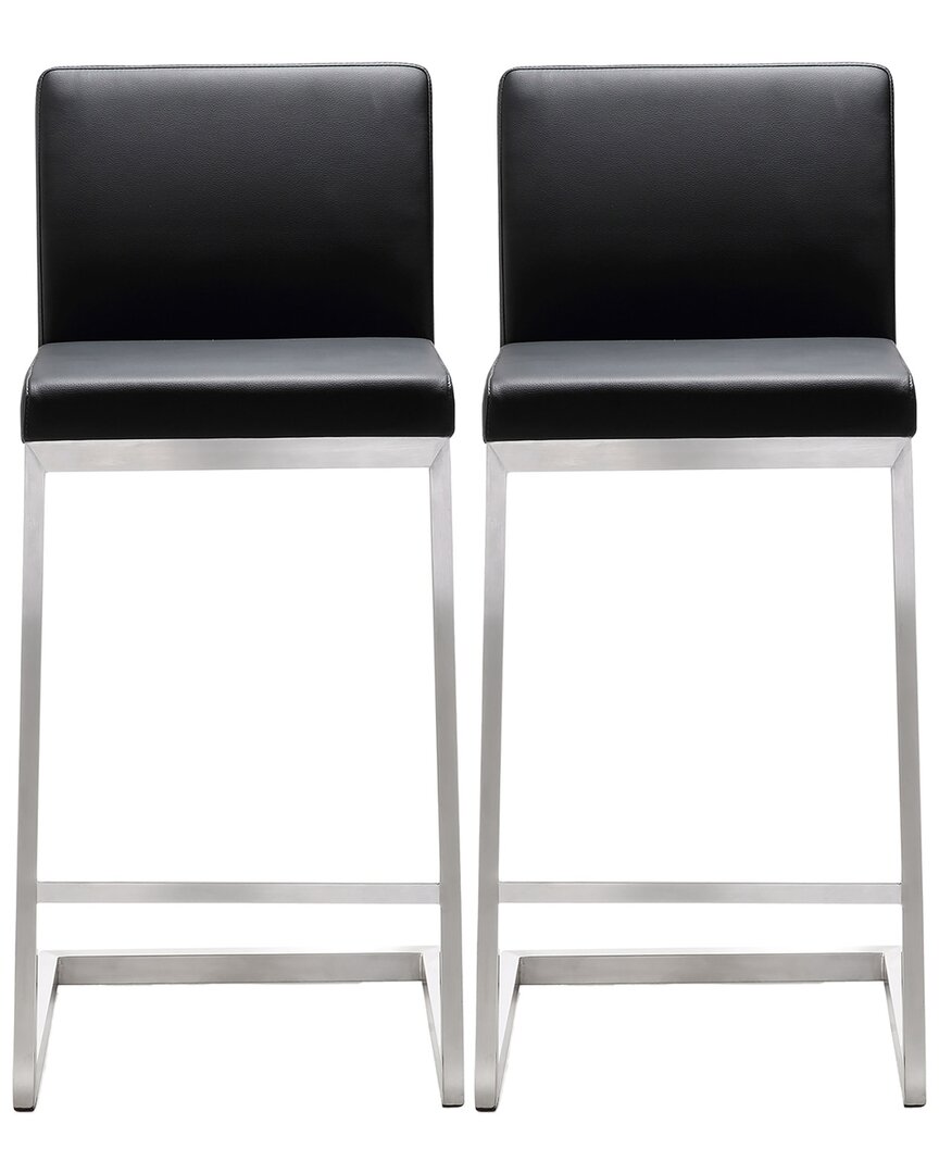 Tov Furniture Set Of 2 Parma Counter Stools In Black