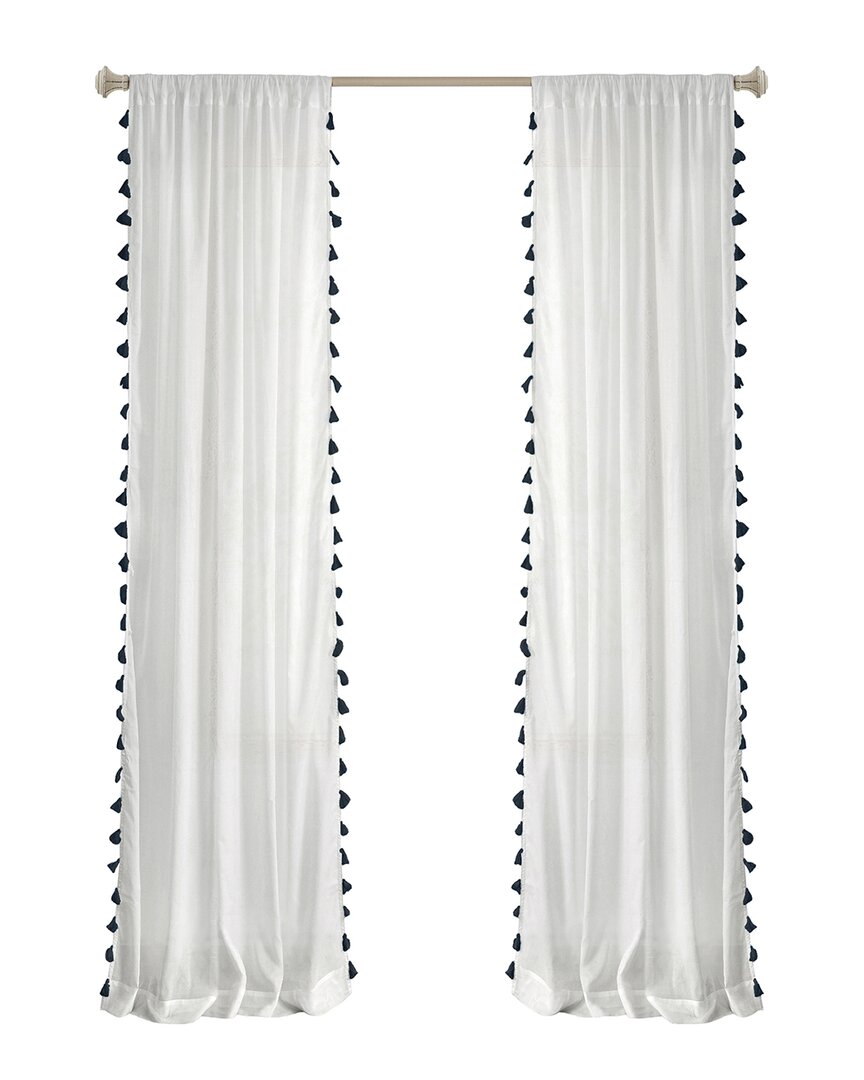 Elrene Bianca Semi-sheer Curtain In Black