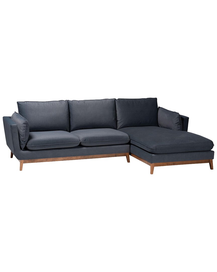 Baxton Studio Linanas Modern Fabric Right Facing Sectional Sofa In Grey