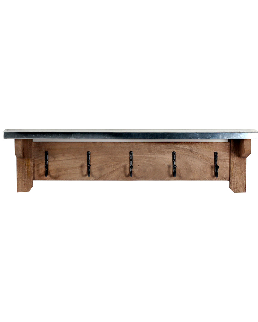 Alaterre Millwork 40in Hook Shelf - Wood/zinc