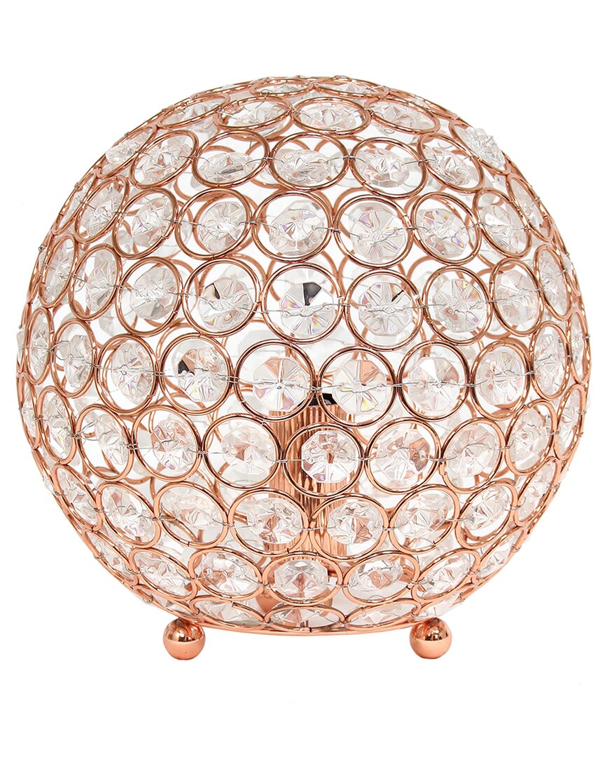 Lalia Home Laila Home Elipse 8 Inch Crystal Ball Sequin Table Lamp In Rose