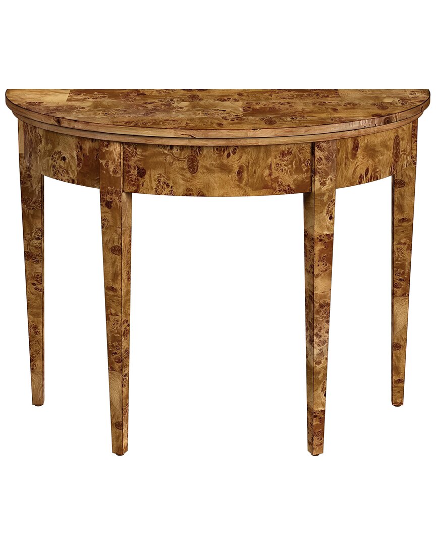 Butler Specialty Company Hampton Demilune Traditional Burl 36in Console Table In Brown