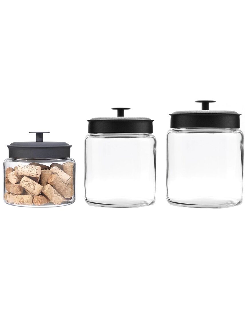 Anchor Hocking 3pc Montana Glass Canister Set With Lids