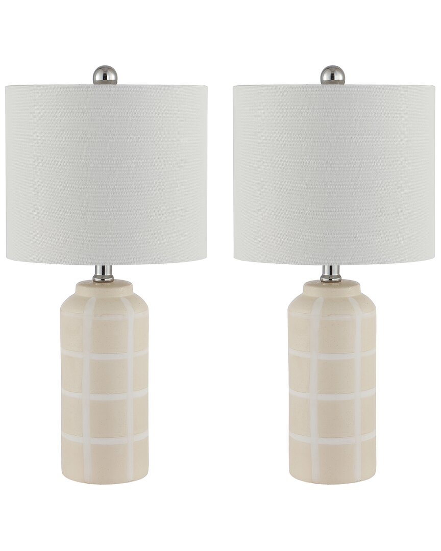 Shop Safavieh Set Of 2 Rhett Ceramic Table Lamps In Metallic