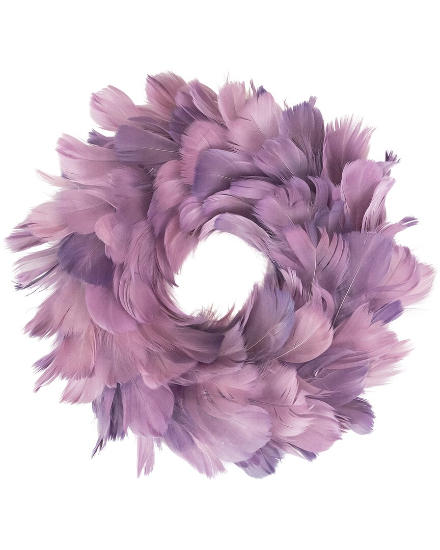 Northern Lights Northlight Layered Purple Feather Christmas Wreath 10-in Unlit In Purple