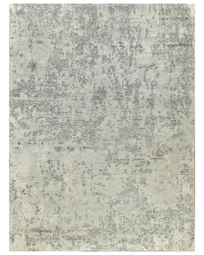 Exquisite Rugs Cosmo Hand-knotted New Zealand Wool & Bamboo Silk White Area Rug