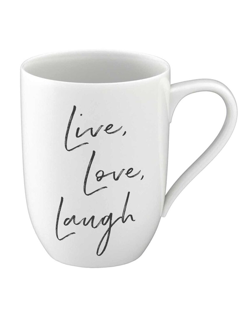 Shop Villeroy & Boch Live Laugh Love Statement Mug In White