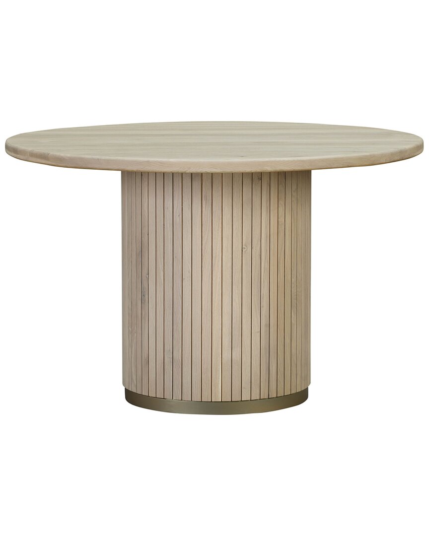 Tov Chelsea Ash Wood Round Dining Table In Grey