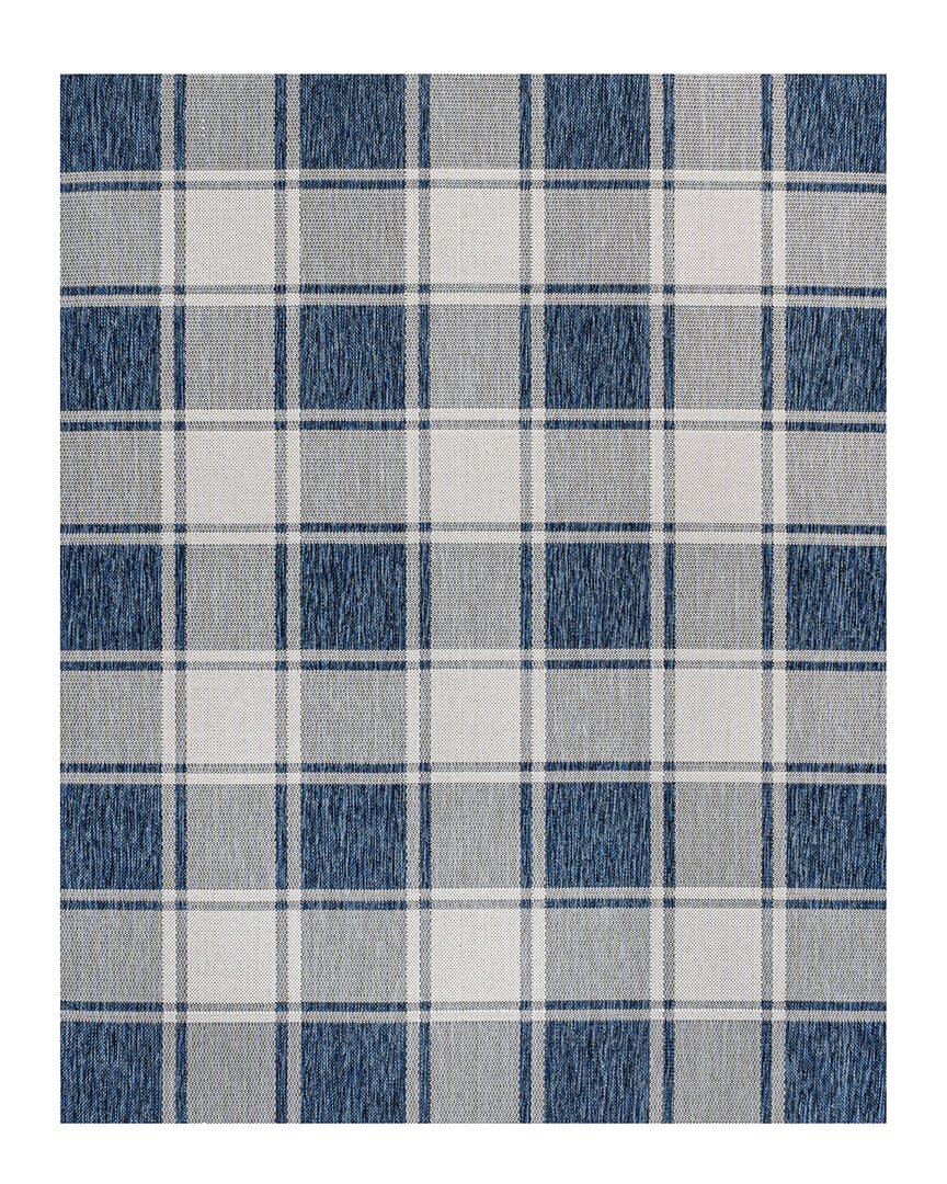 Jonathan Y Sabine Traditional Farmhouse Bold Gingham Indoor/outdoor Area Rug In Navy