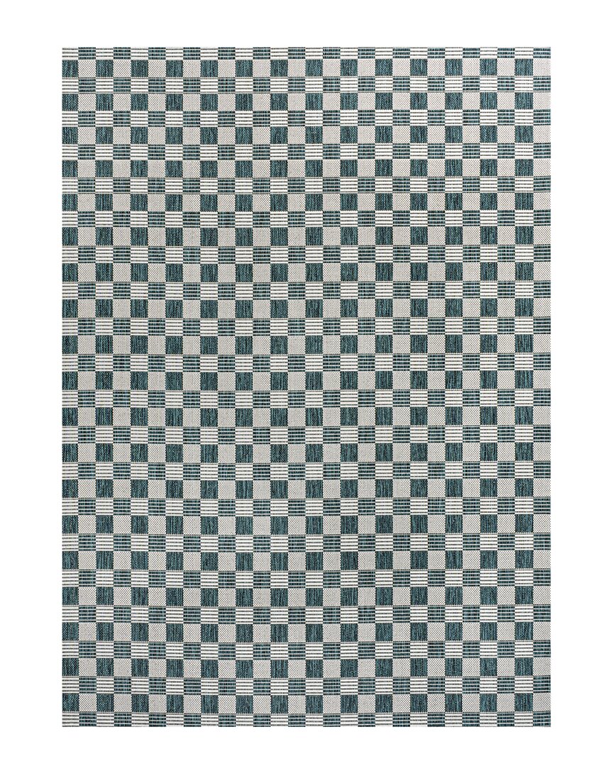 Jonathan Y Aimee Traditional Cottage Checkerboard Indoor/outdoor Area Rug In Turquoise