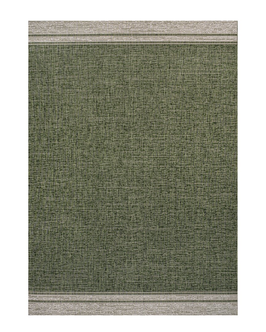 Jonathan Y Alda Modern Minimalist Mingled Solid Indoor/outdoor Area Rug In Green