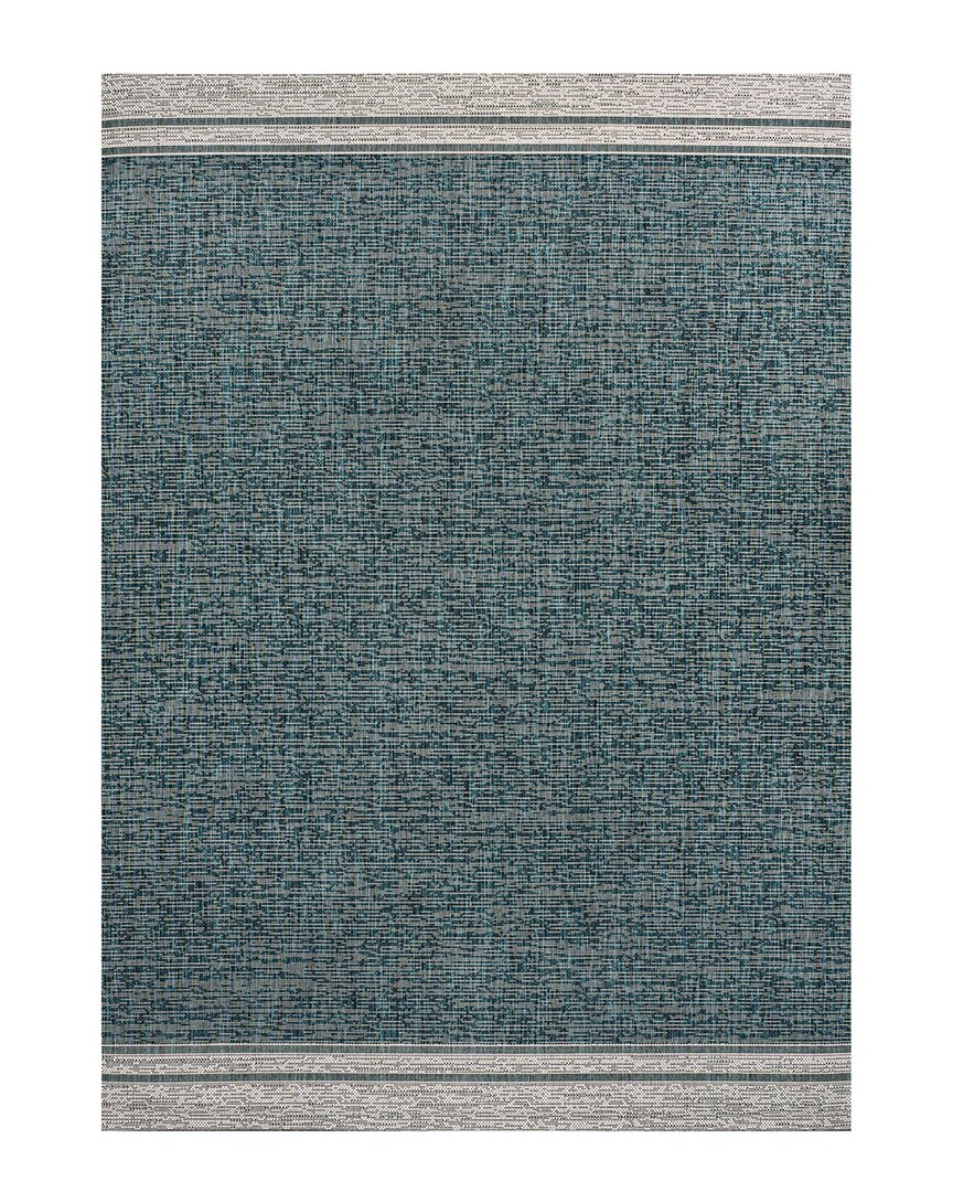 Jonathan Y Alda Modern Minimalist Mingled Solid Indoor/outdoor Area Rug In Turquoise