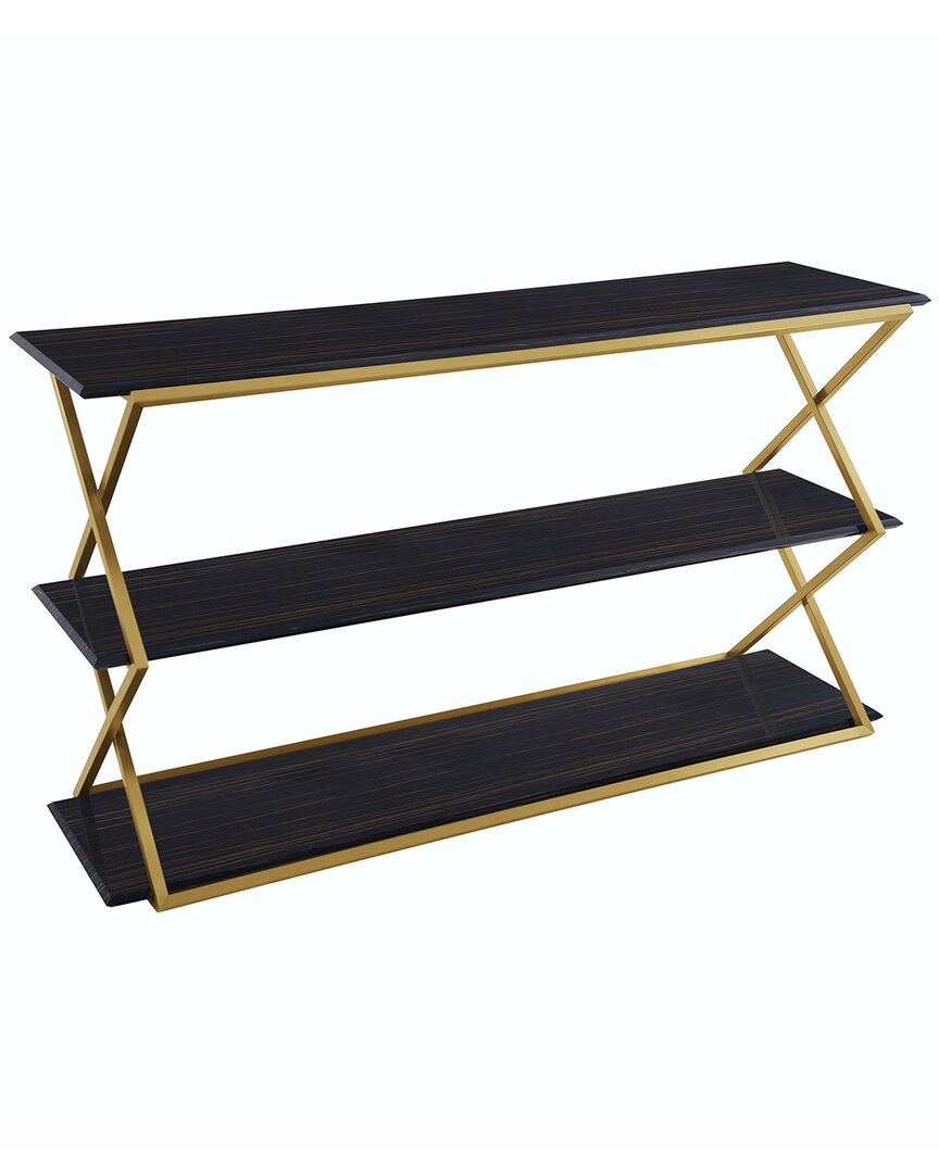 Armen Living Westlake 3-tier Brown Console Table