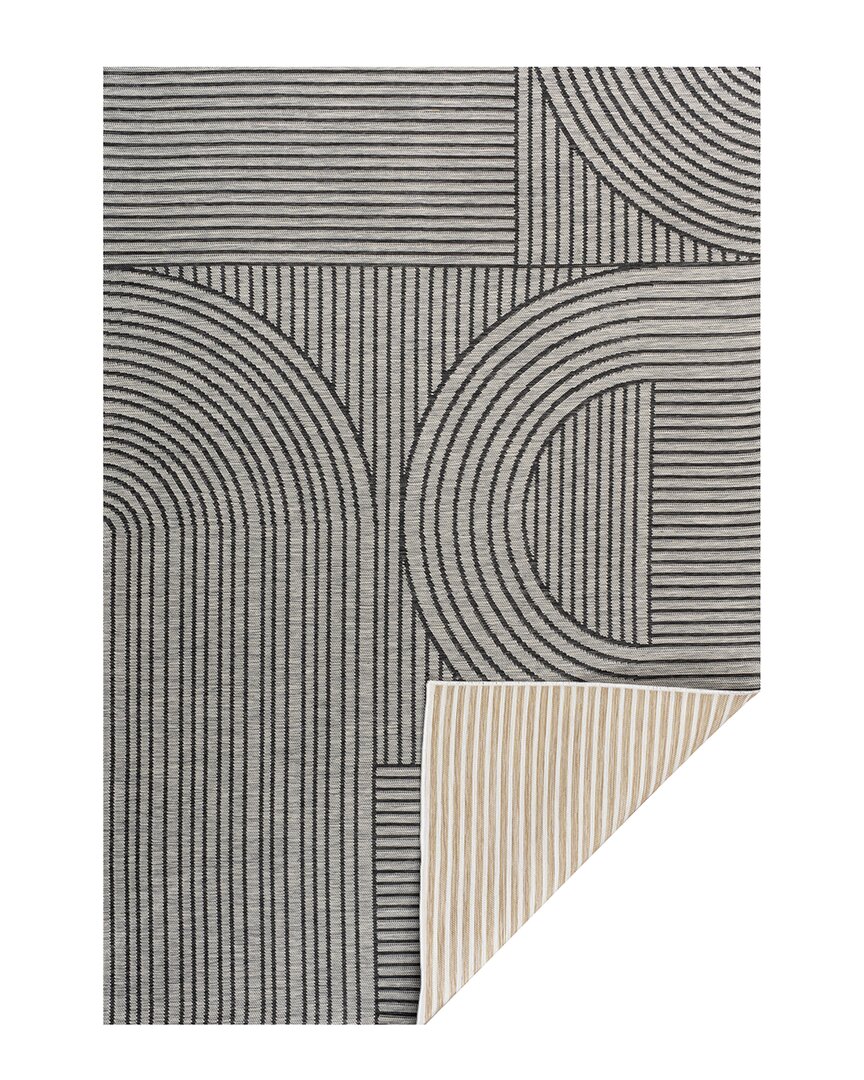 Jonathan Y Zephyr Mid-century Modern Arch Stripe Reversible Machine-washable Cream/beige Indoor/outdoor Area Ru In Cream