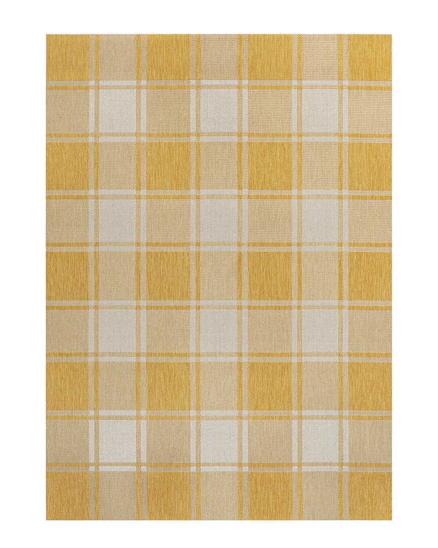 Jonathan Y Sabine Traditional Farmhouse Bold Gingham Indoor/outdoor Area Rug In Yellow