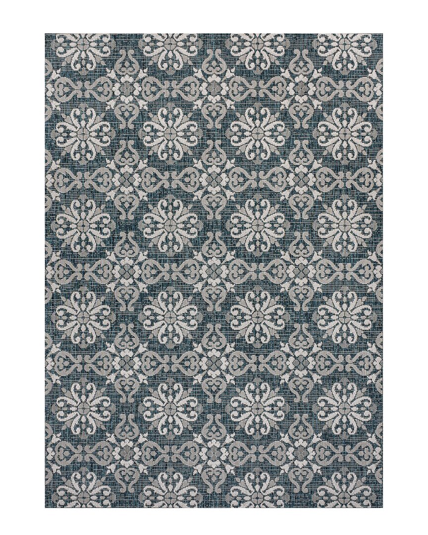 Jonathan Y Amora Traditional Mediterranean Tile Design Indoor/outdoor Area Rug In Turquoise