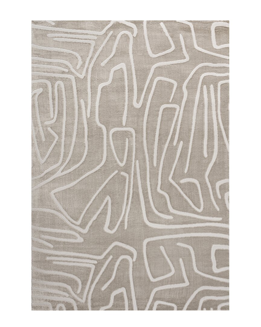 Jonathan Y Alcina Modern Scandinavian Graphic Lines High-low Area Rug In Beige