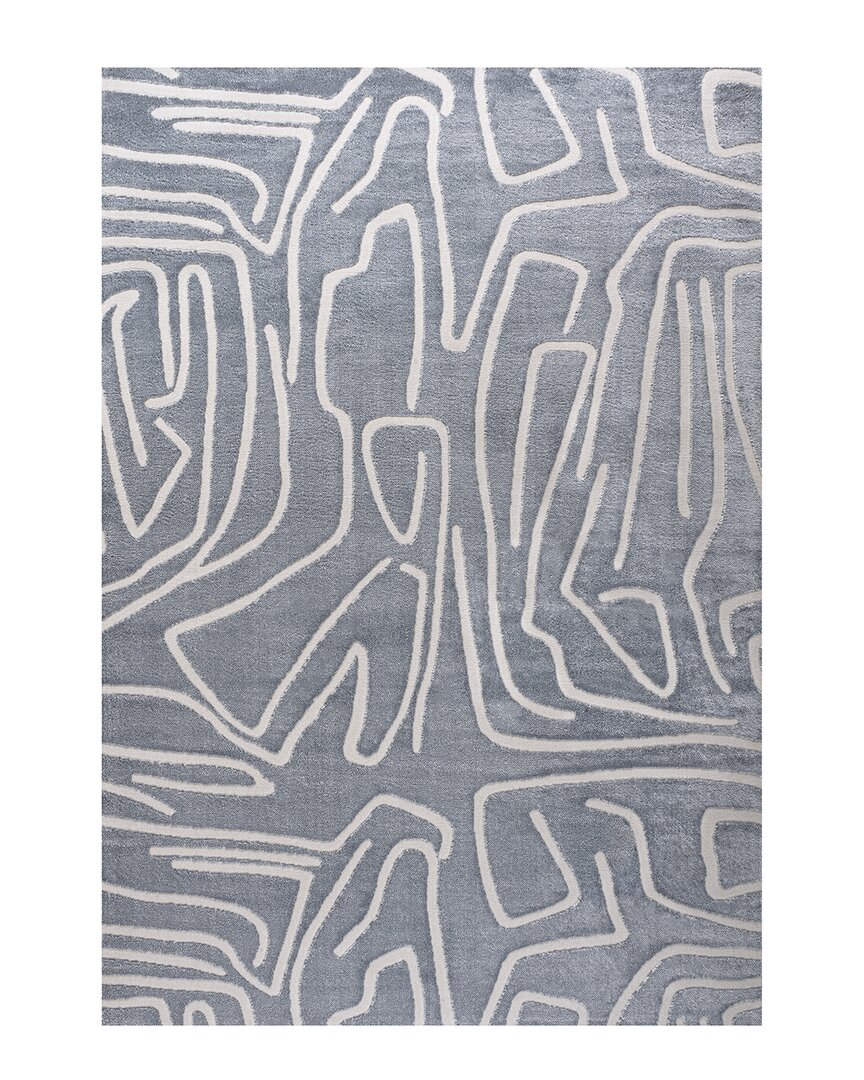 Jonathan Y Alcina Modern Scandinavian Graphic Lines High-low Area Rug In Blue