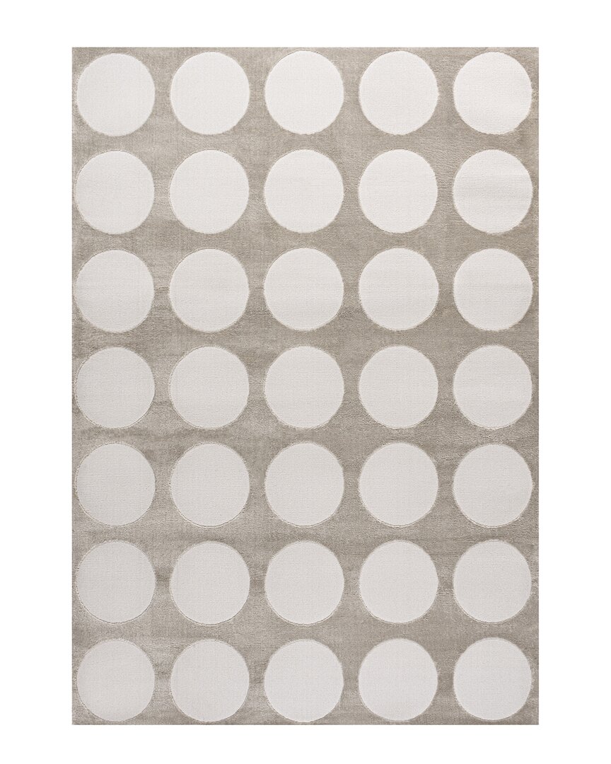 Jonathan Y Adrian Modern Geometric Circle Dot High-low Area Rug In Beige