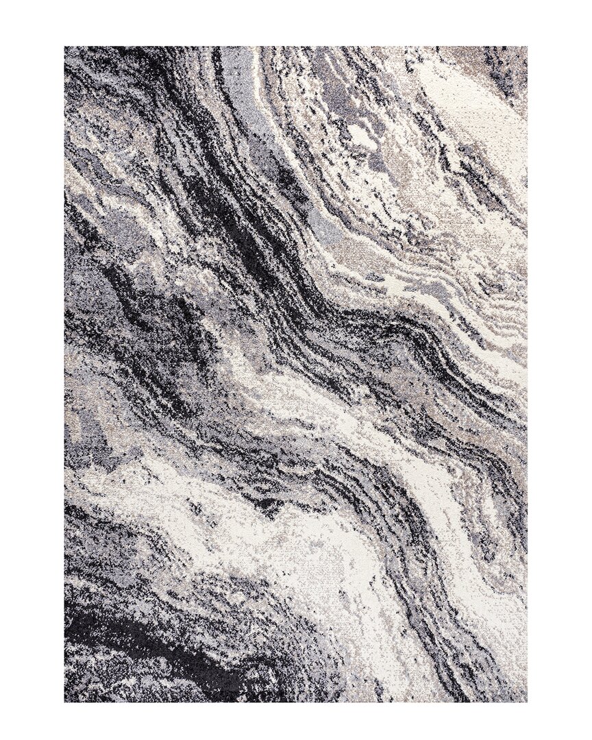 Jonathan Y Kassia Contemporary Glam Abstract Marble Area Rug In Charcoal