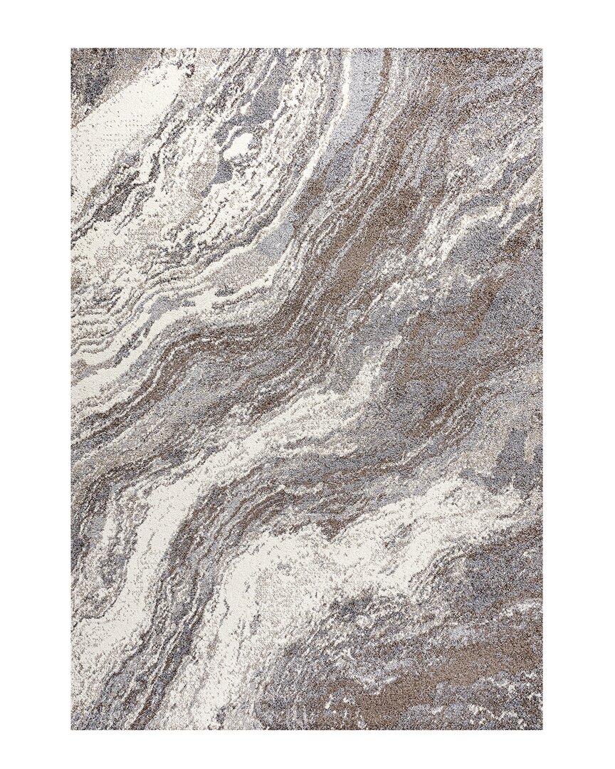 Jonathan Y Kassia Contemporary Glam Abstract Marble Area Rug In Brown