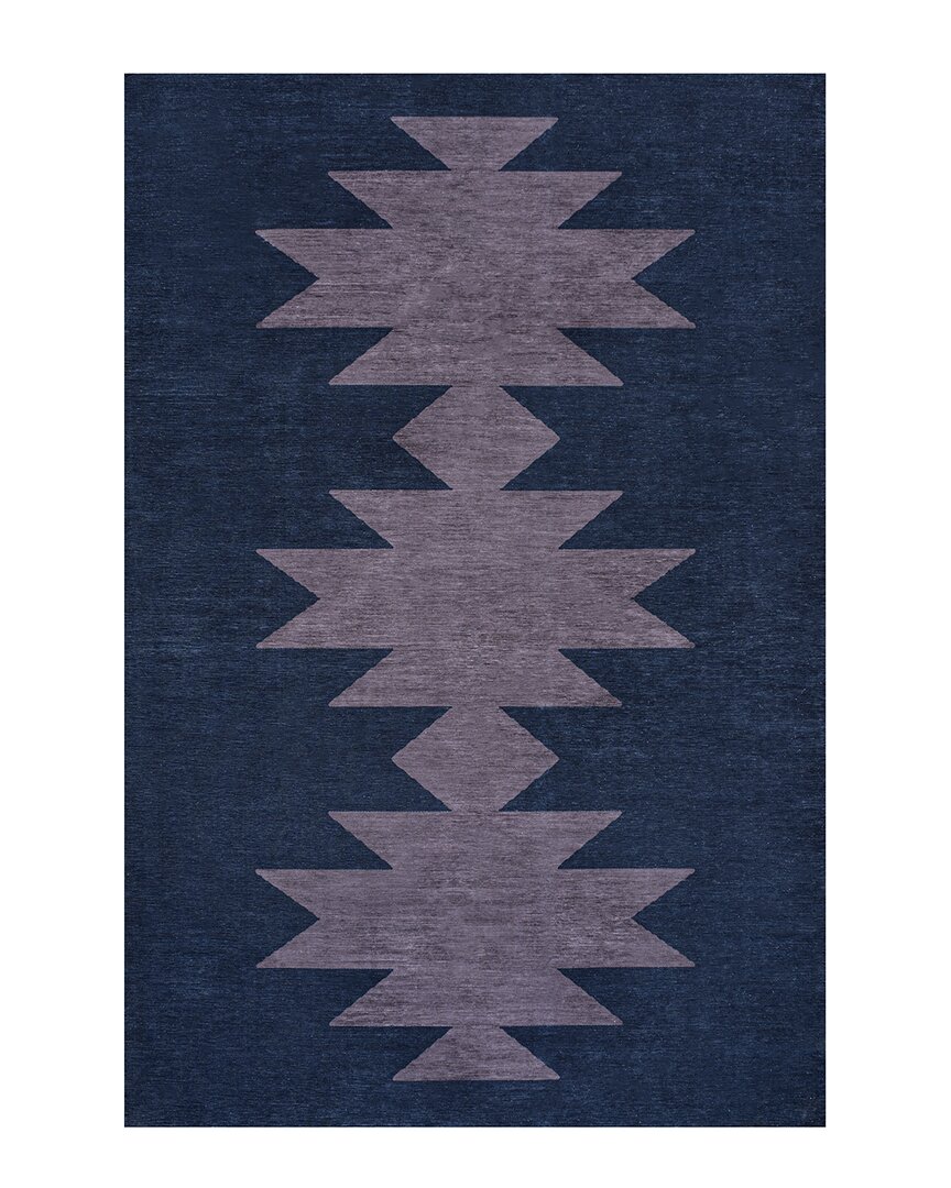 Jonathan Y Chayton Minimalist Geometric Machine-washable Chenille Area Rug In Navy