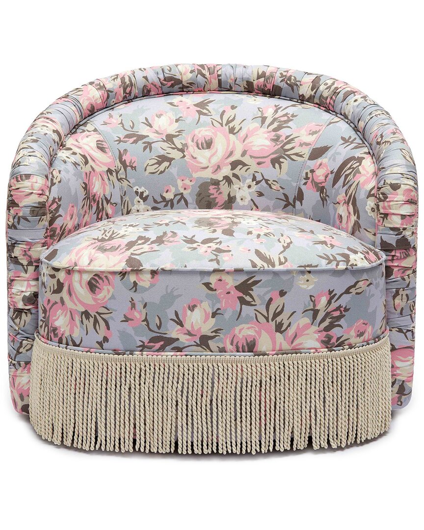 Tov Furniture Pamela Spring Floral Print Tasseled Lounge Chair
