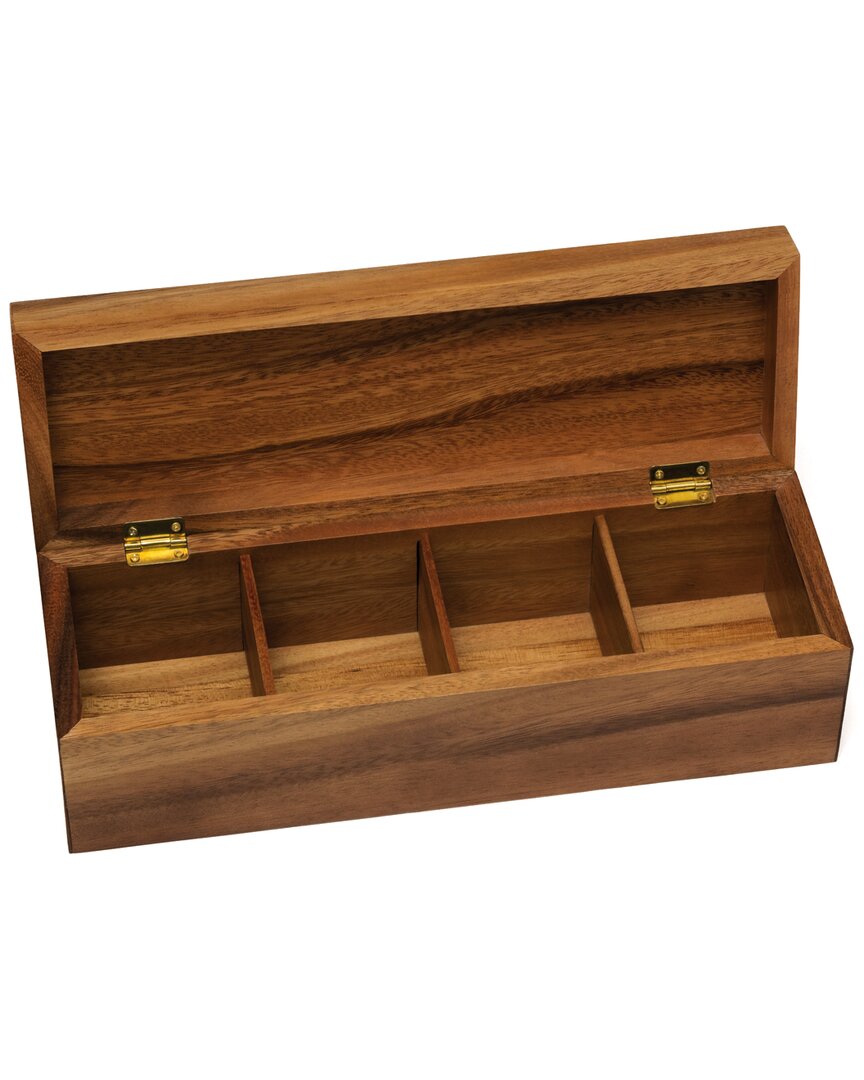 Lipper International Acacia Tea Box In Brown