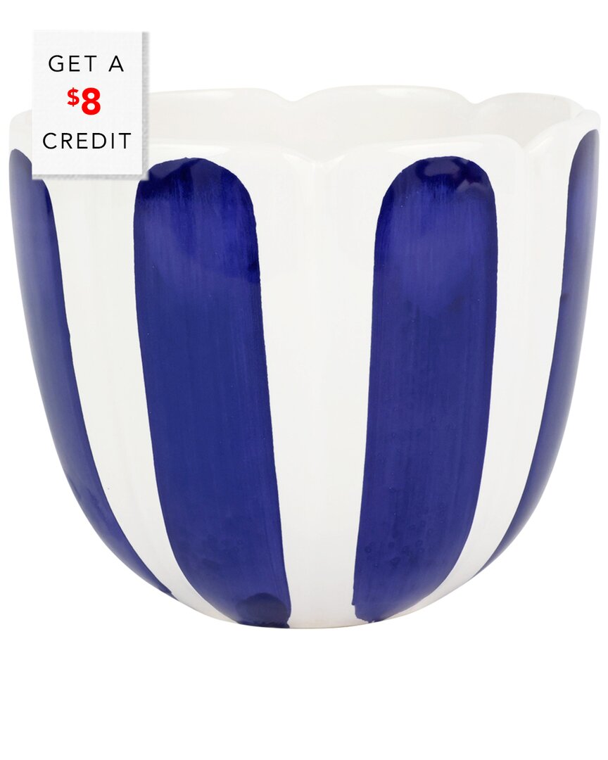 Vietri Viva By Viva Garden Cobalt Tulip Large Cachepot In Blue