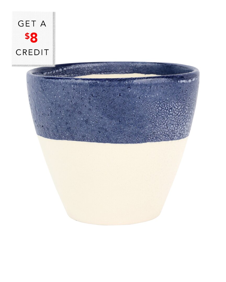 Vietri Viva By Viva Garden Cobalt Reactive Medium Cachepot In Blue