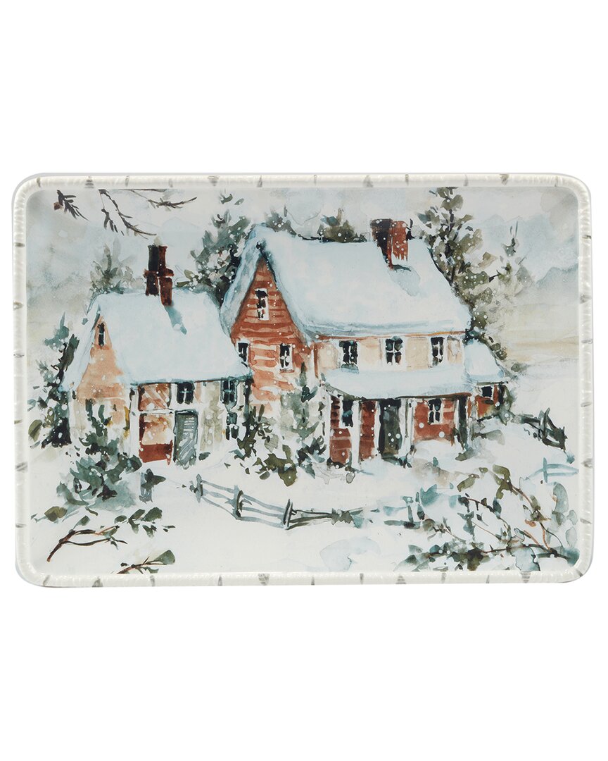 Certified International Winter's Frost Medium Rectangular Platter