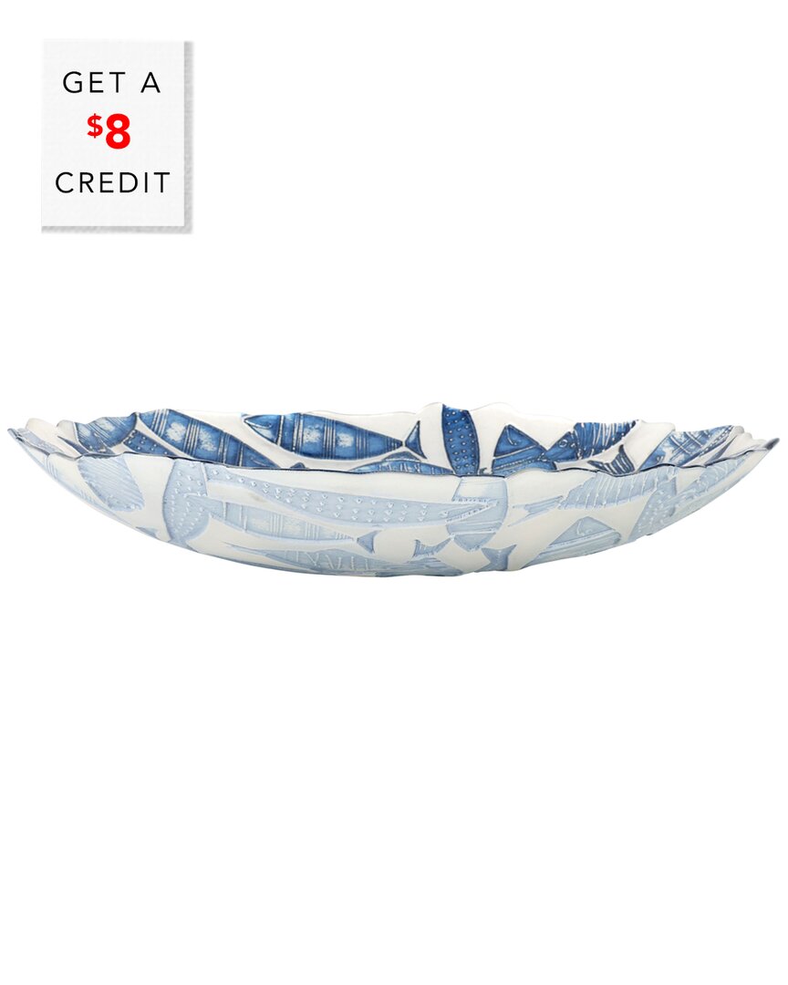 VIETRI VIETRI ISOLA GLASS SHALLOW BOWL WITH $8 CREDIT