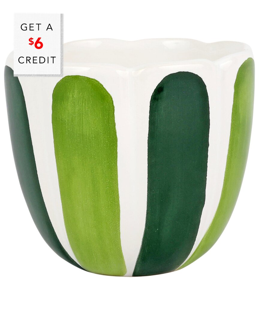 Vietri Viva By  Viva Garden Green Tulip Small Cachepot In Green