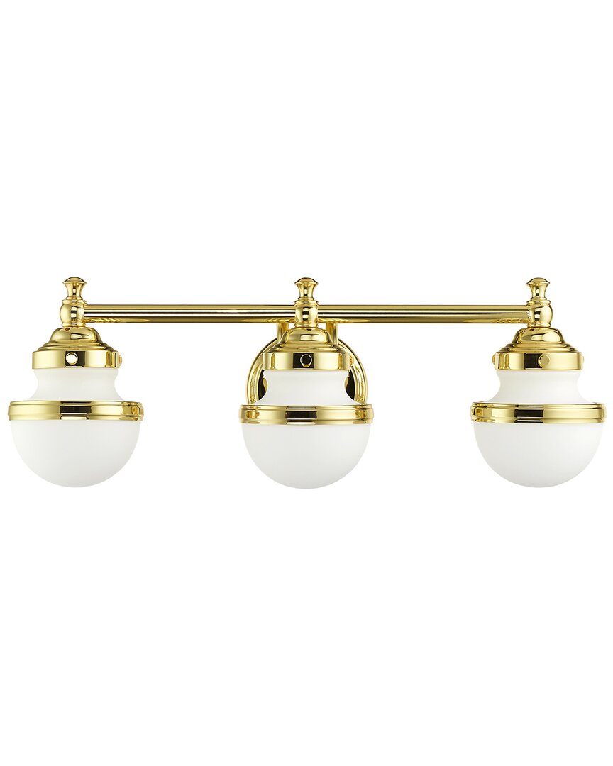 Livex Lighting 3-light Polished Brass Vanity Sconce In Metallic