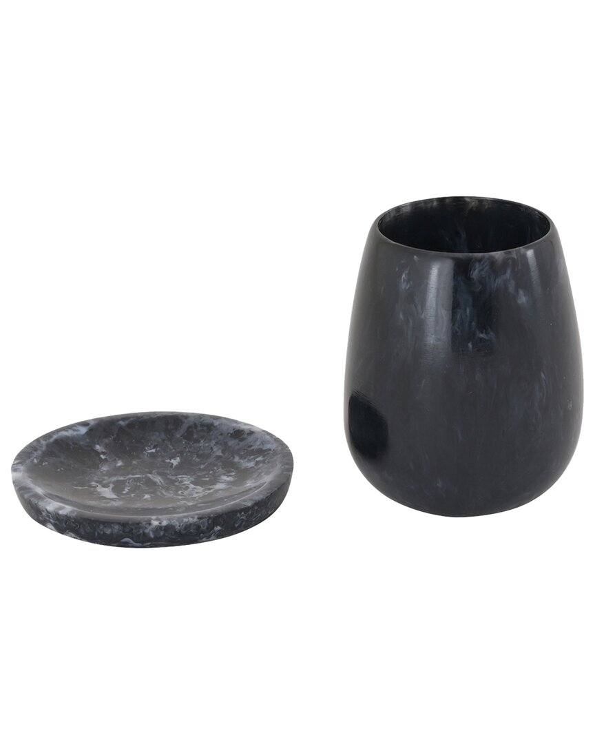 Tov Furniture Rounded Swirl Resin Kiddush Cup In Black