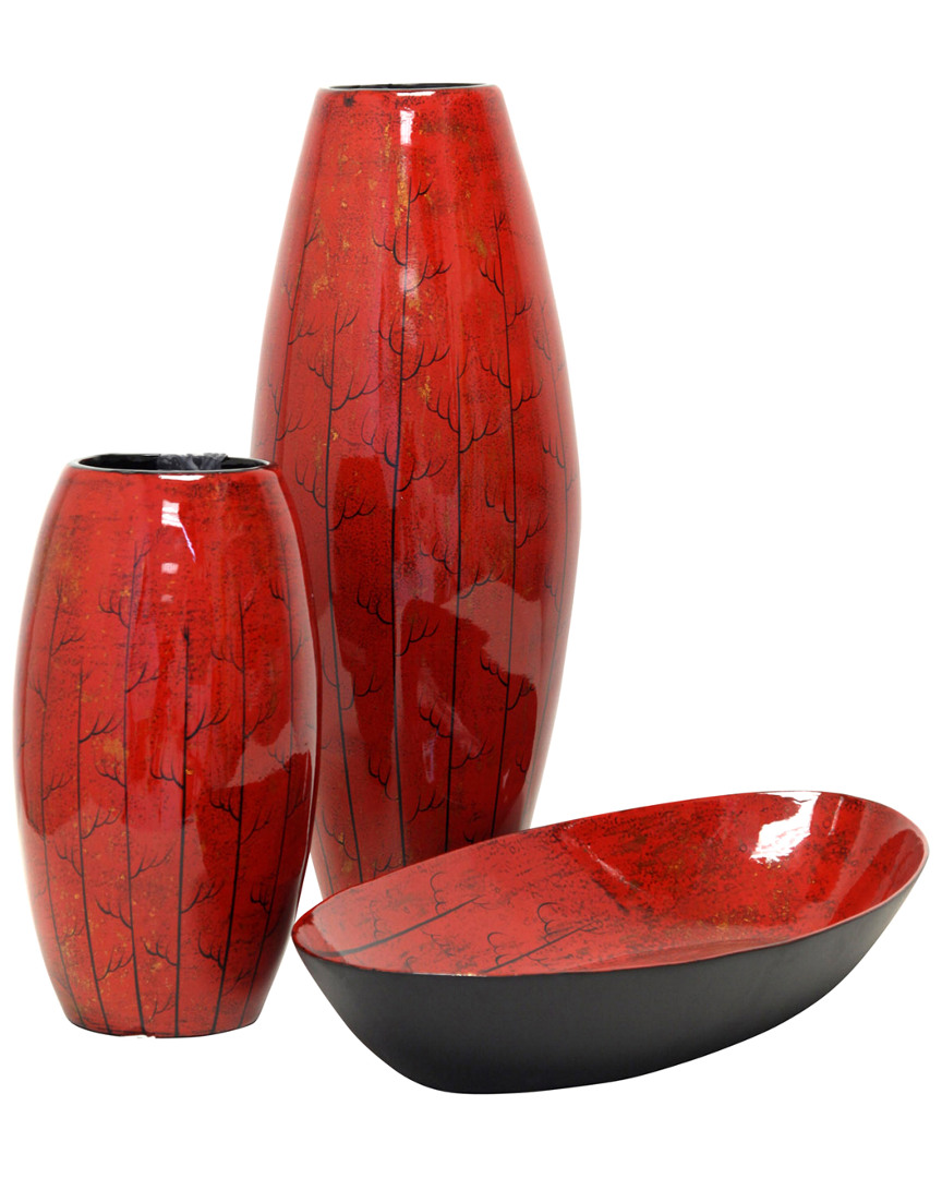 Stylecraft Two Urn Vases With A Boat Shaped Bowl