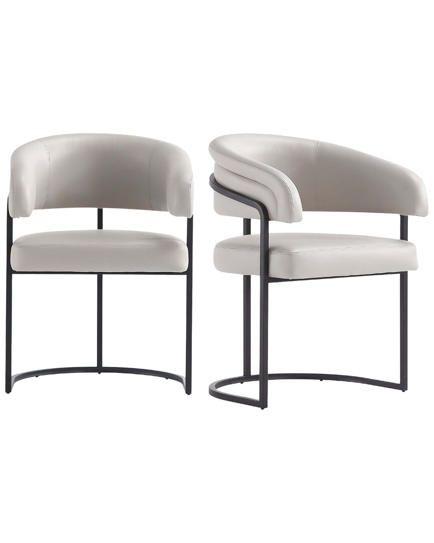 Manhattan Comfort Dining Chair - Set Of 2 Gray