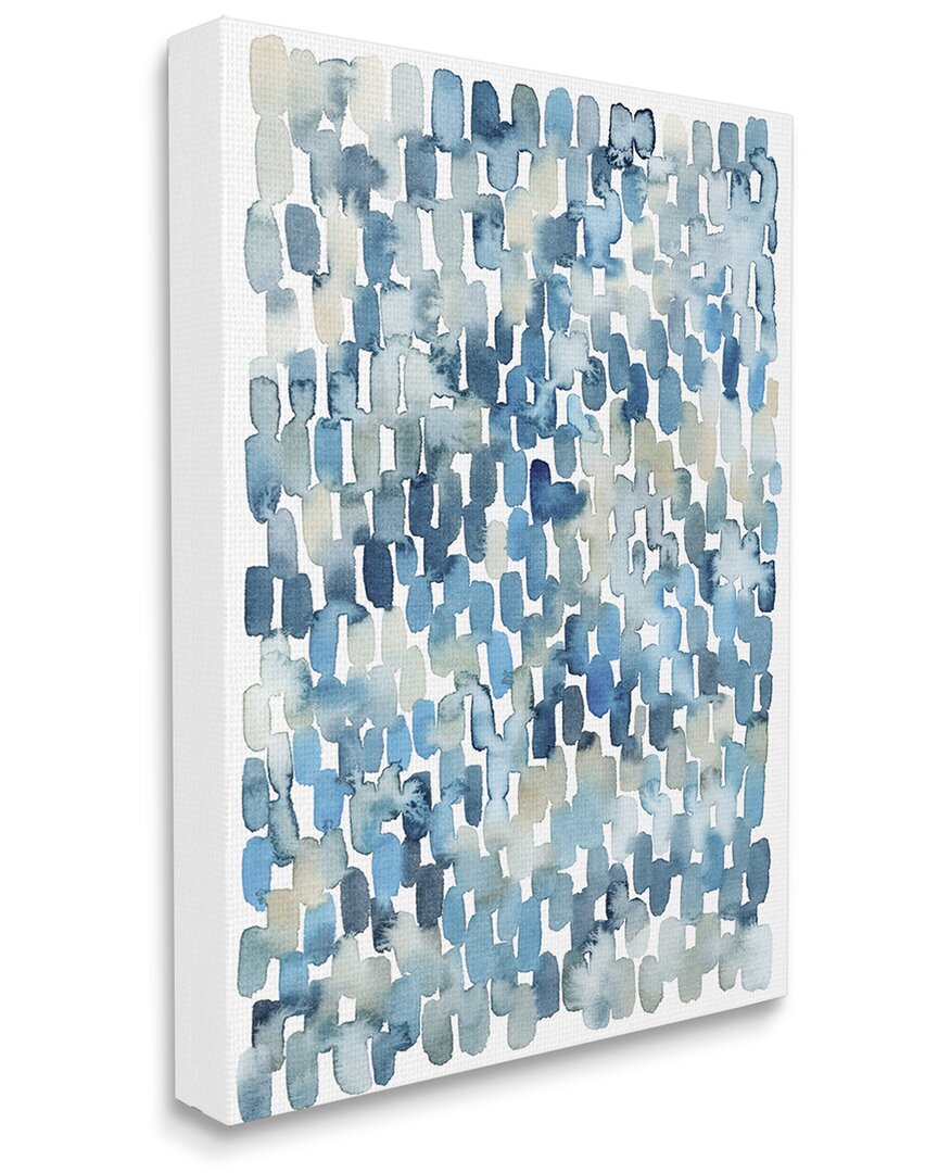 Stupell Industries Coastal Tile Abstract Soft Blue Beige Shapes Stretched Canvas Wall Art By Grace Popp In Blue