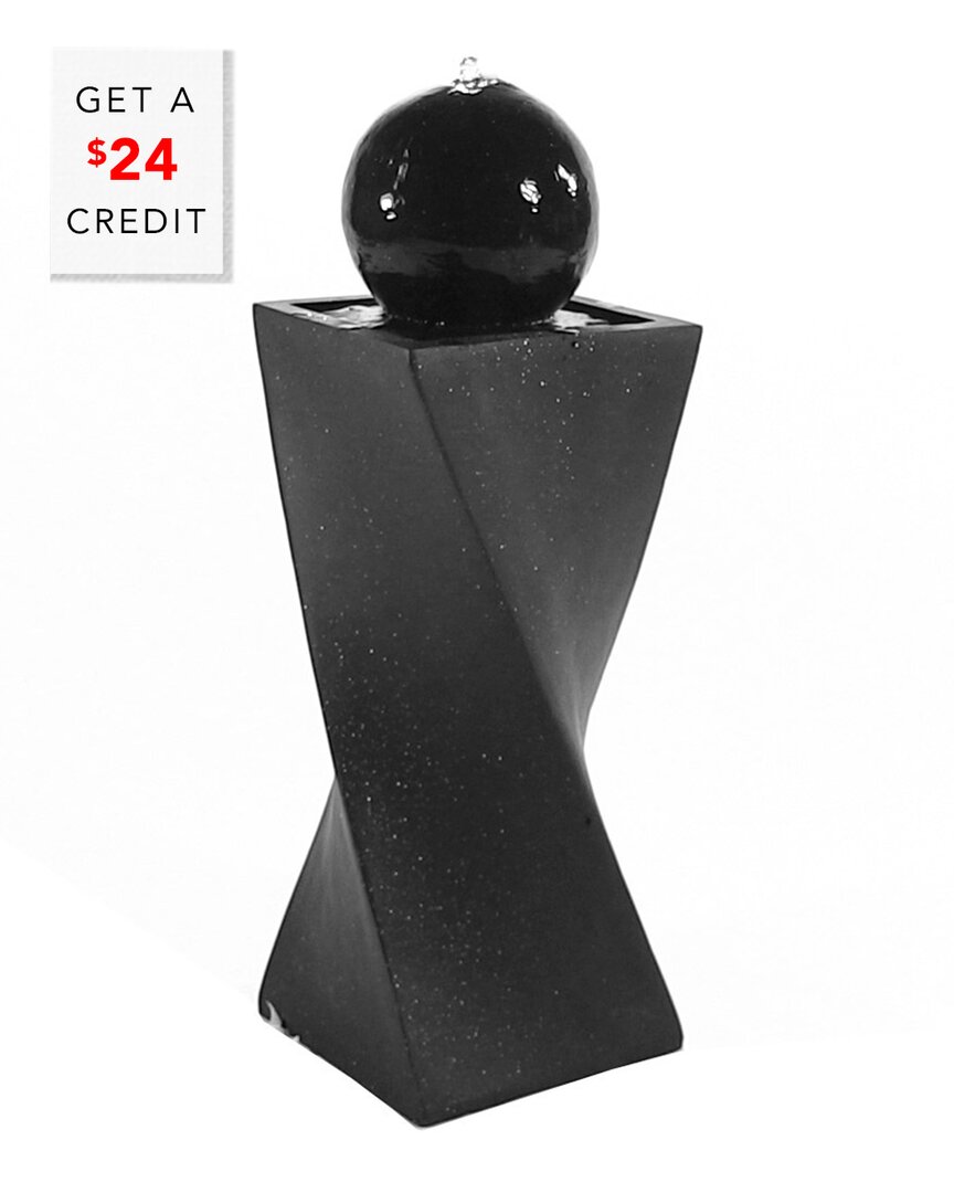 SUNNYDAZE SUNNYDAZE BLACK BALL SOLAR OUTDOOR WATER FOUNTAIN WITH BATTERY WITH $24 CREDIT 