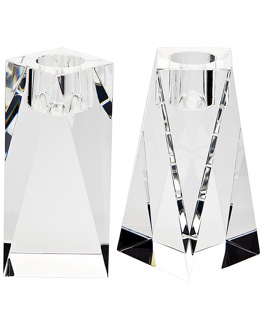 Shop Ricci Argentieri Freedom Prism Crystal Tapered Candle Holder Set