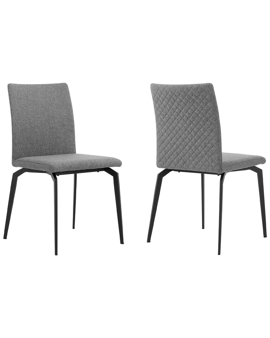 Armen Living Set Of 2 Lyonmetal Dining Room Chairs In Gray