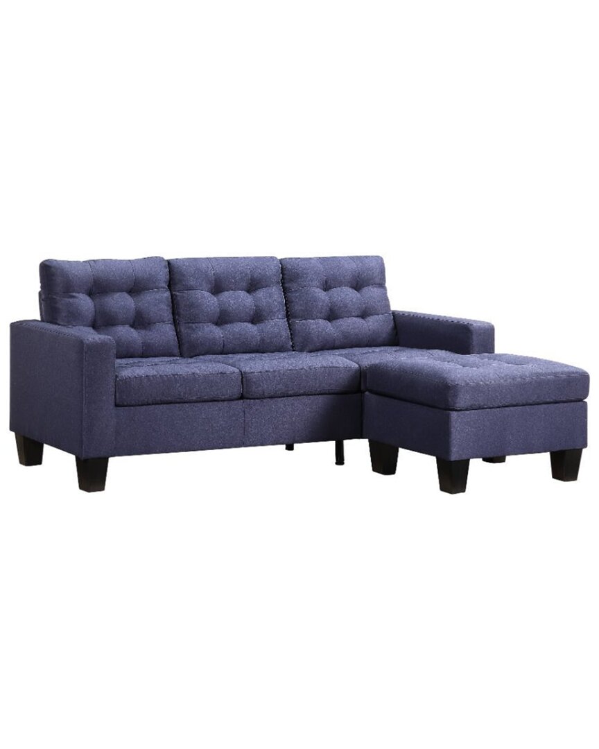 Acme Furniture Sofa & Ottoman In Blue