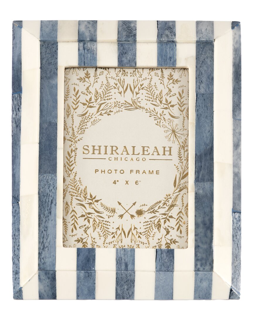 Shop Shiraleah Portofino Stripe 4x6 Picture Frame In Blue