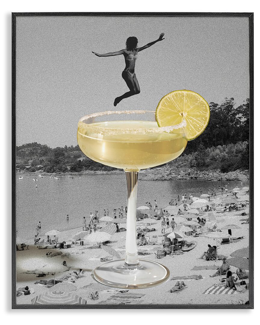 Stupell Industries Swimming In Cocktail Framed Giclee Art In Multi