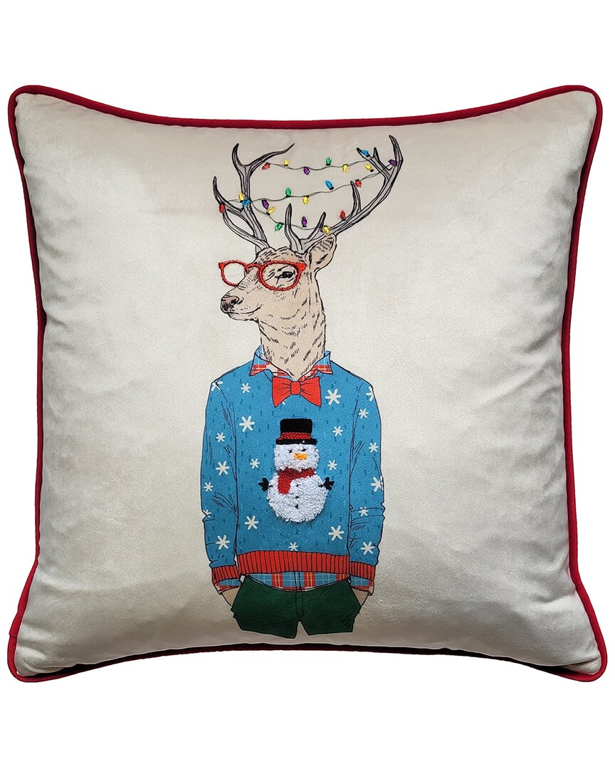 Edie Home Hipster Reindeer Christmas Indoor Decorative Pillow