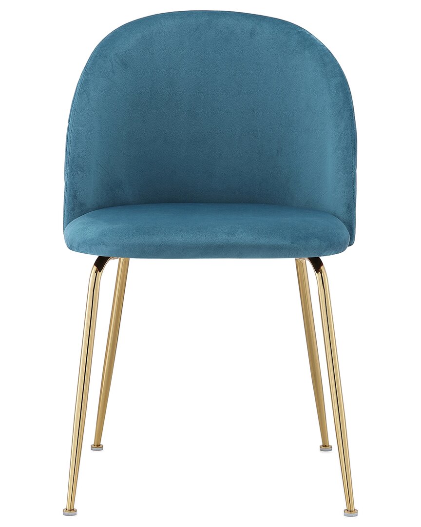 Design Guild Modern Stain Resistant Velvet Dining Chairs In Teal